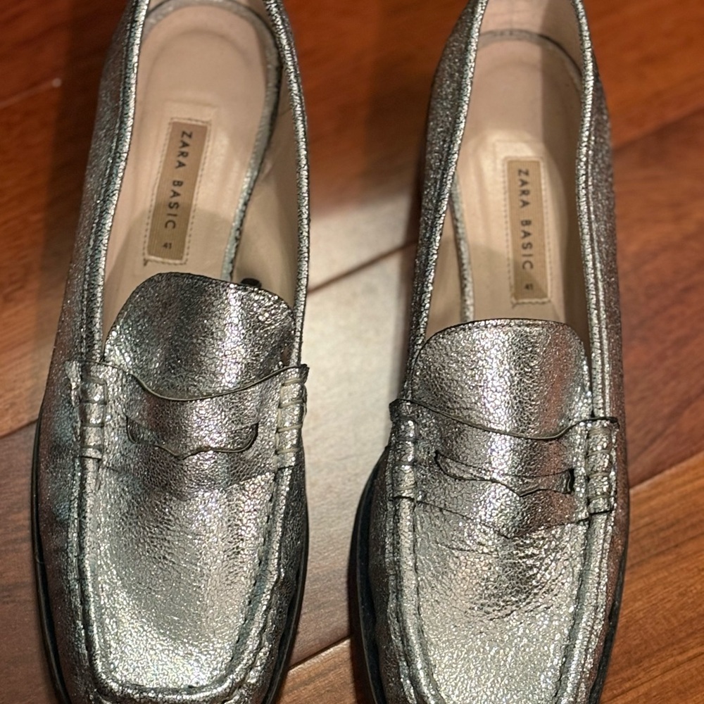 Zara Silver Women's Loafers